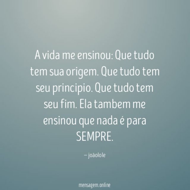 A vida me ensinou