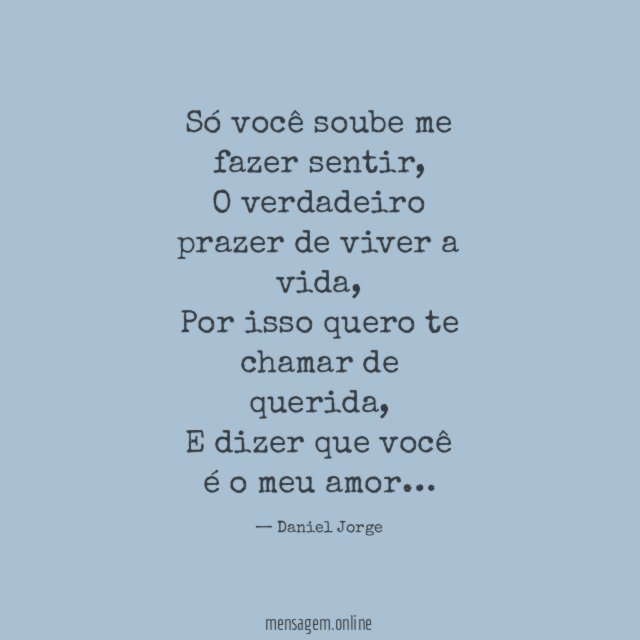 Só você soube me fazer sentir