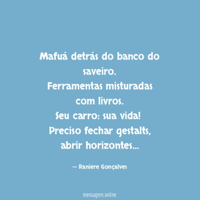 Mafuá detrás do banco do saveiro
