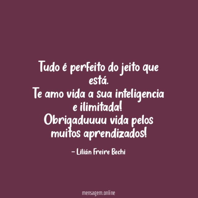 Tudo é perfeito do jeito que está