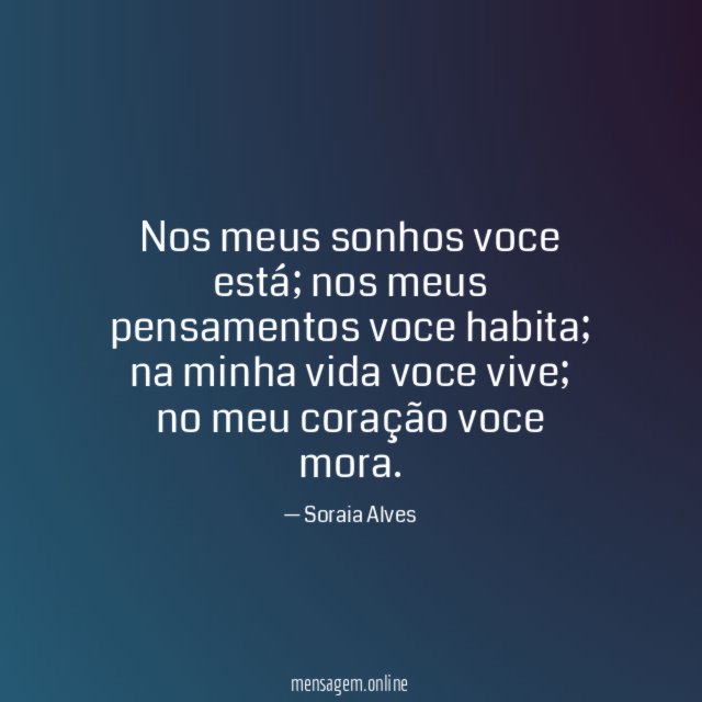 Nos meus sonhos voce está