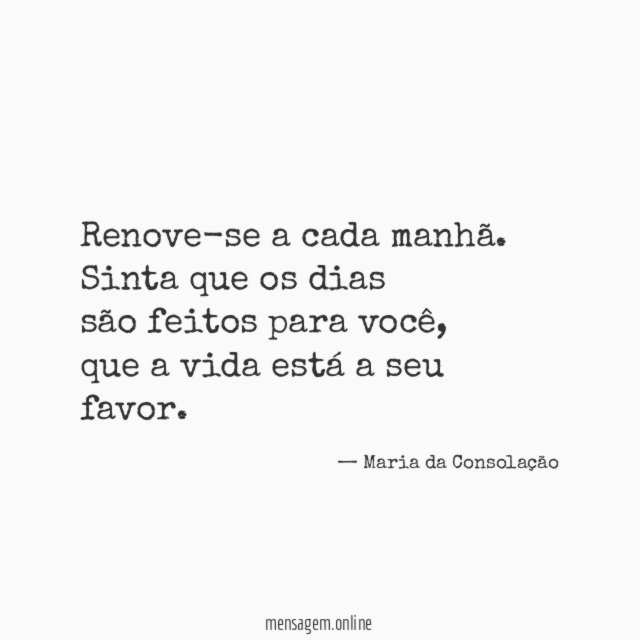 Renove-se a cada manhã