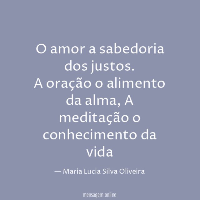 O amor a sabedoria dos justos
