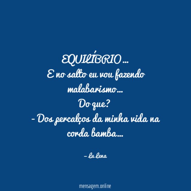 EQUILÍBRIO…
