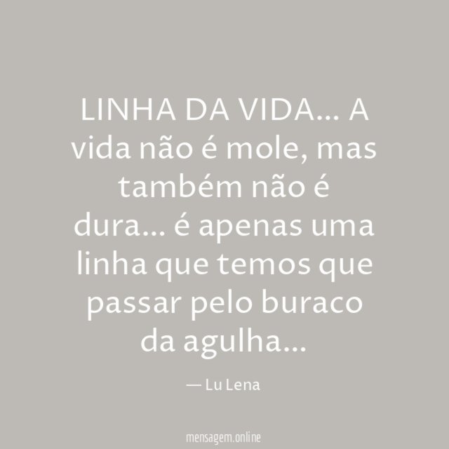 LINHA DA VIDA…