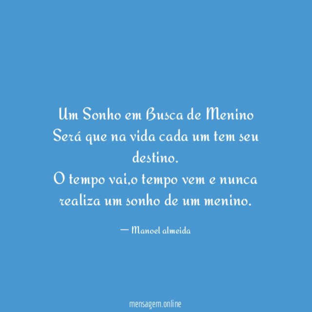 Um Sonho em Busca de Menino