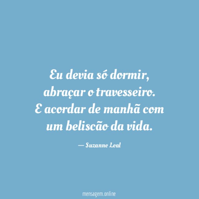 Eu devia só dormir