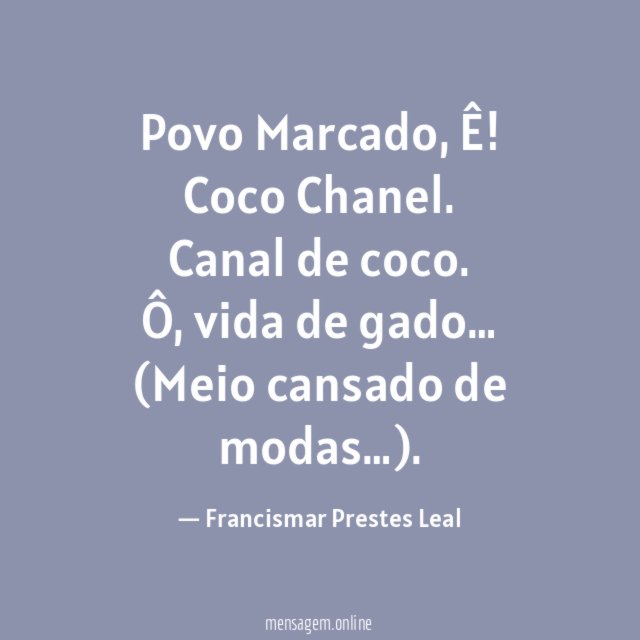 Povo Marcado, Ê!