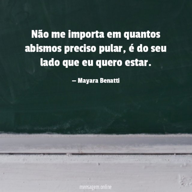 Não me importa em quantos abismos preciso pular