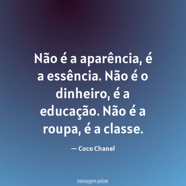 Não é a aparência