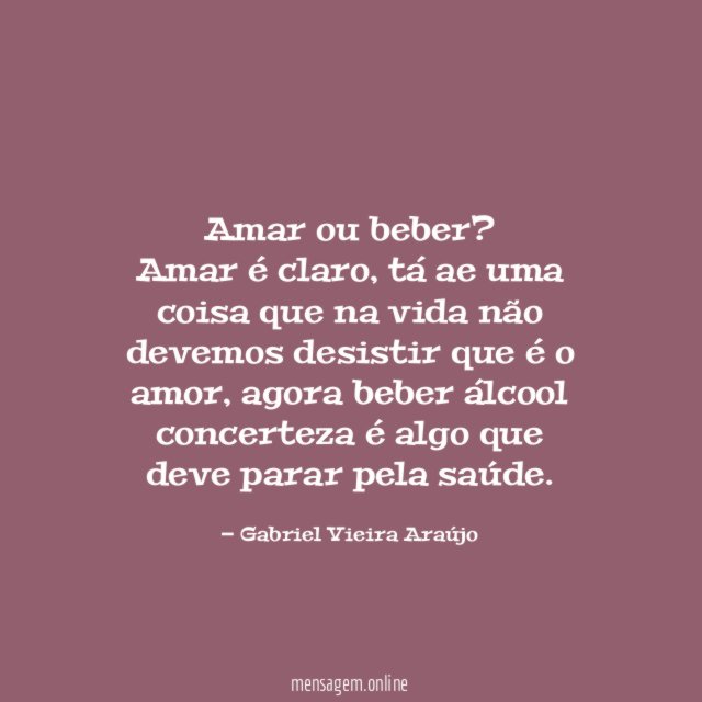 amar ou beber?