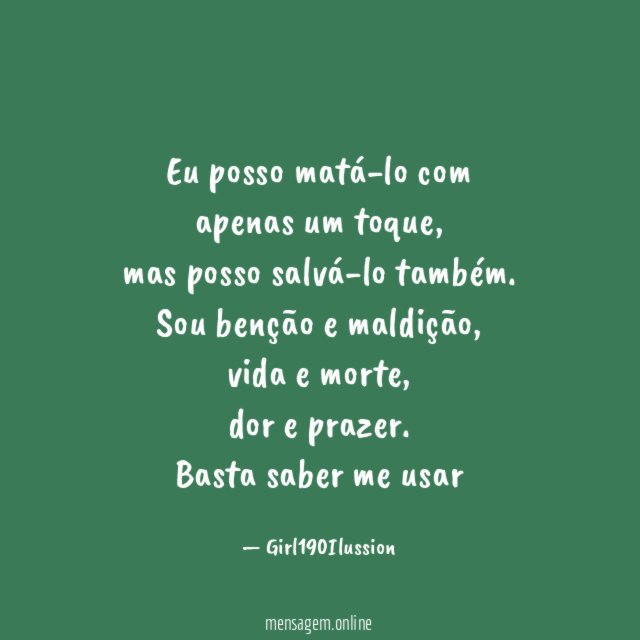 Eu posso matá-lo com apenas um toque