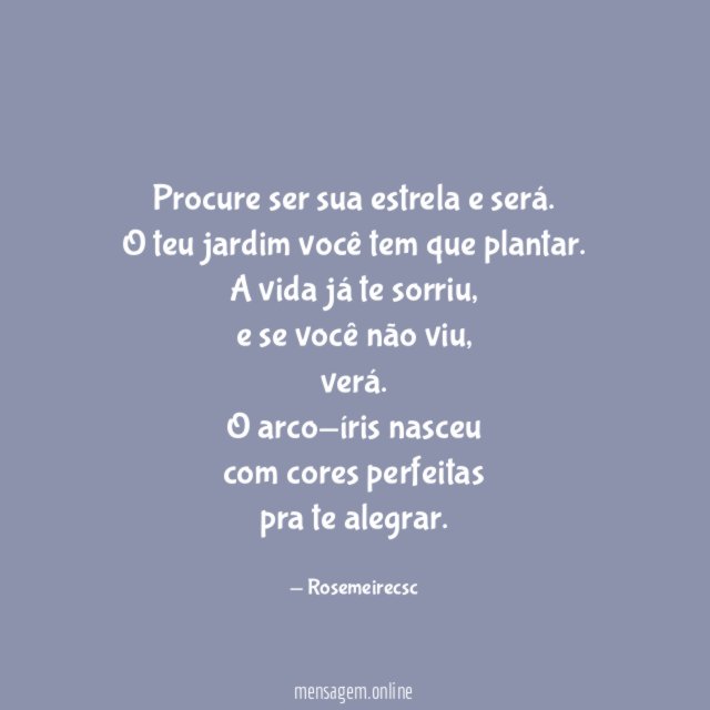 Procure ser sua estrela e será
