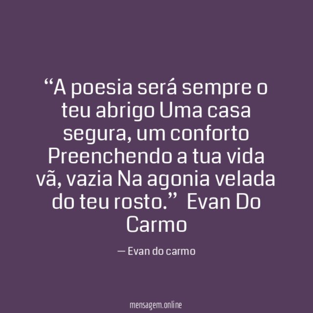 A poesia será sempre o teu abrigo Uma casa segura