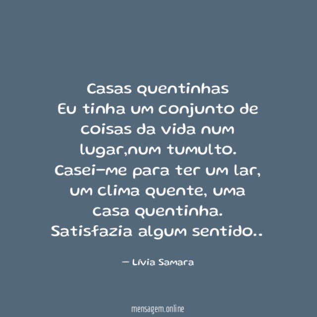 Casas quentinhas