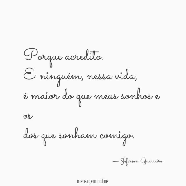Porque acredito