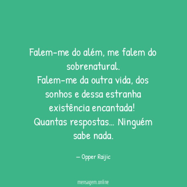 Falem-me do além