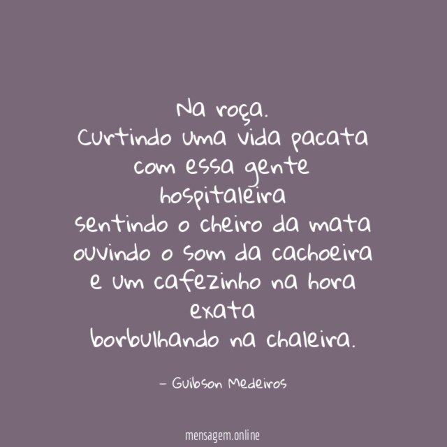 Na roça.