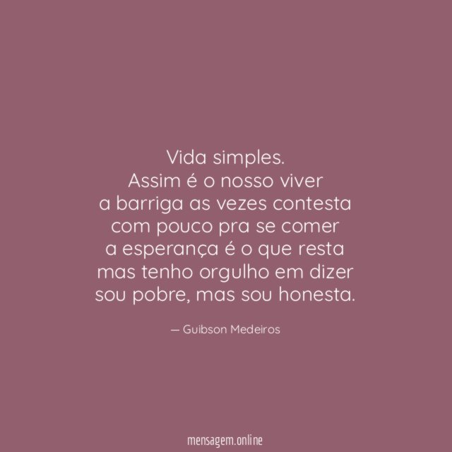 Vida simples.