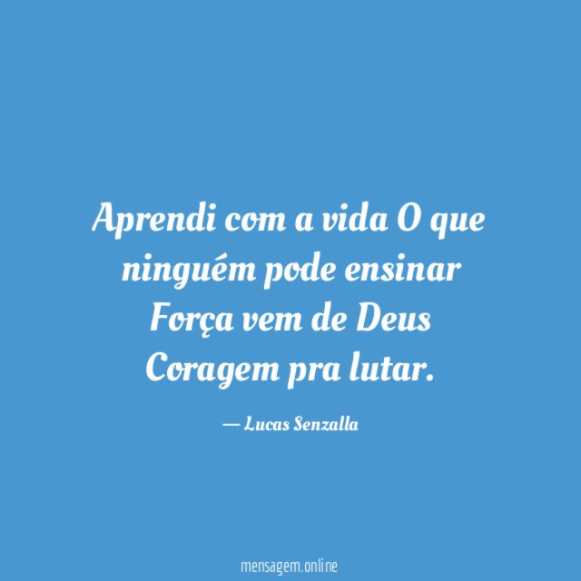 Aprendi com a vida O que ninguém pode ensinar Força
