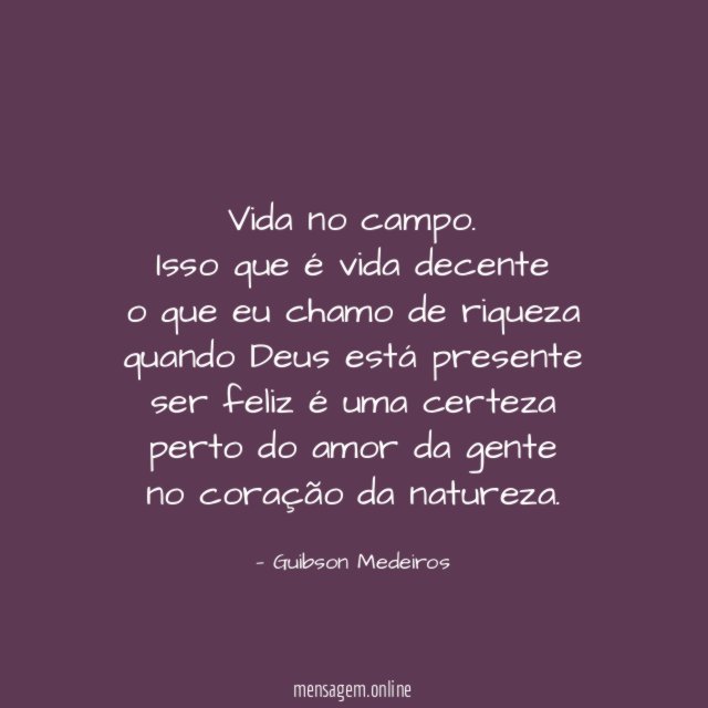 Vida no campo.
