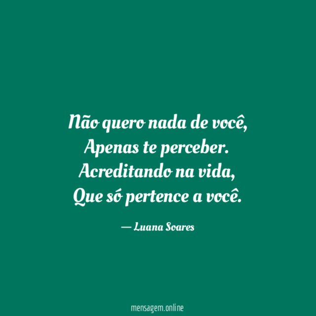 Não quero nada de você
