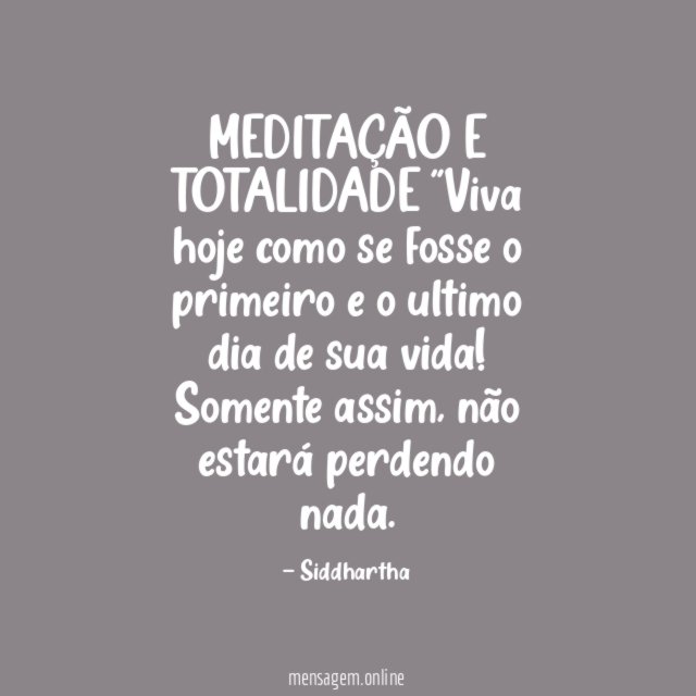 MEDITAÇÃO E TOTALIDADE