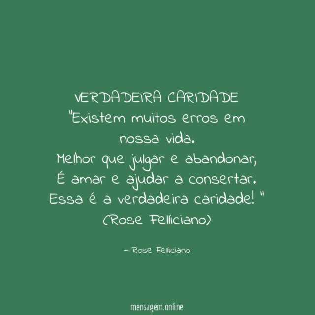 VERDADEIRA CARIDADE