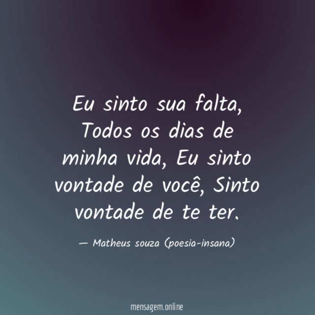 Eu sinto sua falta
