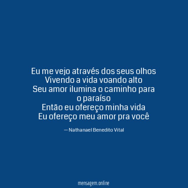 Eu me vejo através dos seus olhos Vivendo a
