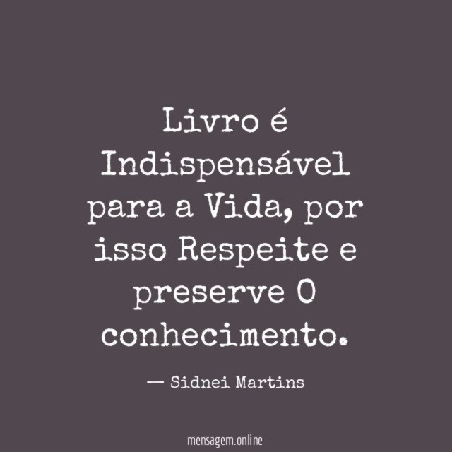 Livro é Indispensável para a Vida