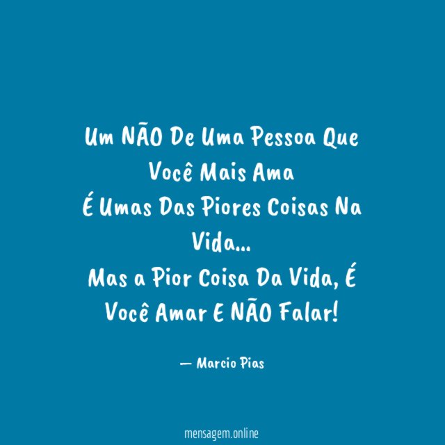 Um NÃO De Uma Pessoa Que Você Mais
