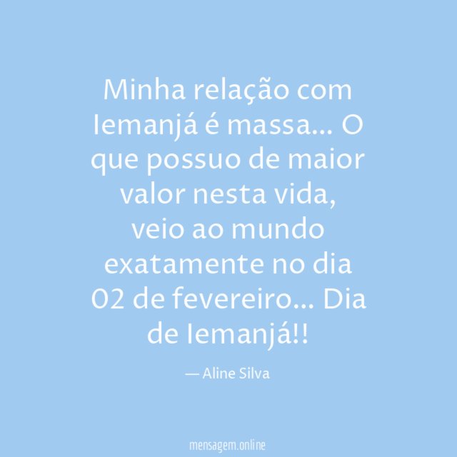 Minha relação com Iemanjá é massa