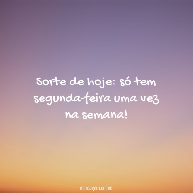Sorte de hoje