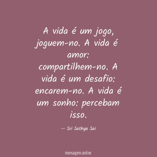 A vida é um jogo