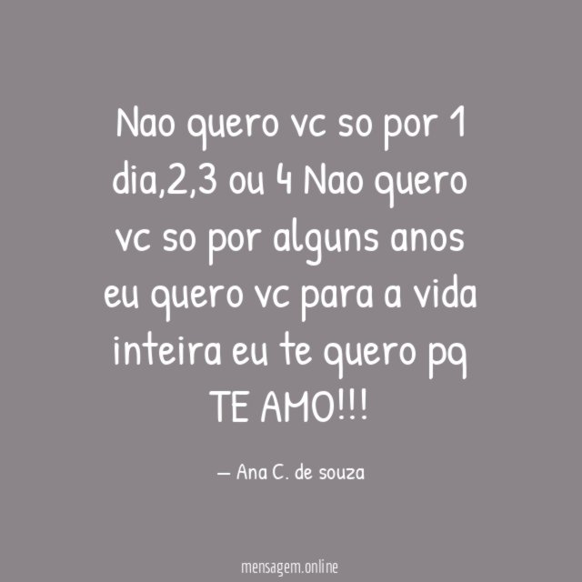 Nao quero vc so por 1 dia
