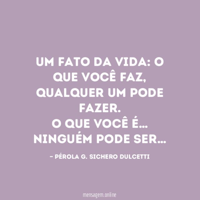 Um fato da vida