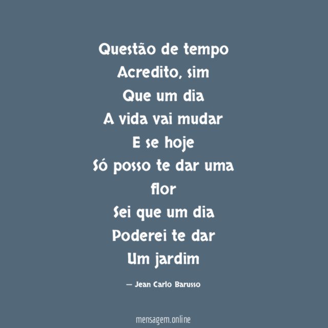 Questão de tempo