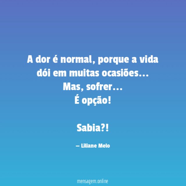 A dor é normal