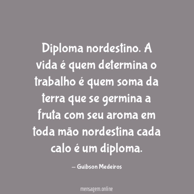 Diploma nordestino.