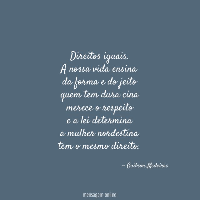 Direitos iguais.
