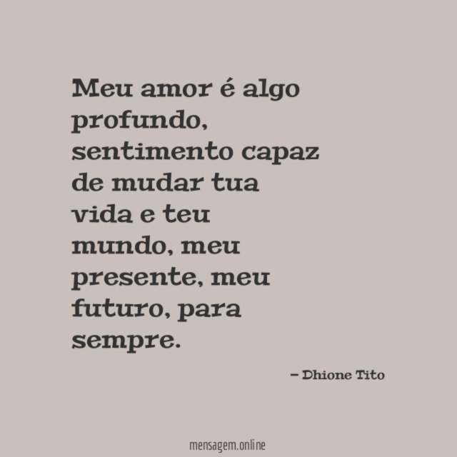 Meu amor é algo profundo