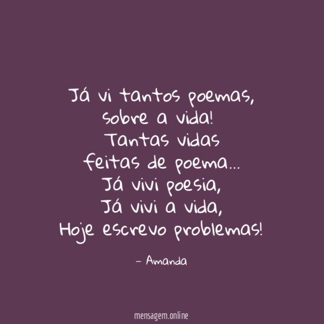 Já vi tantos poemas