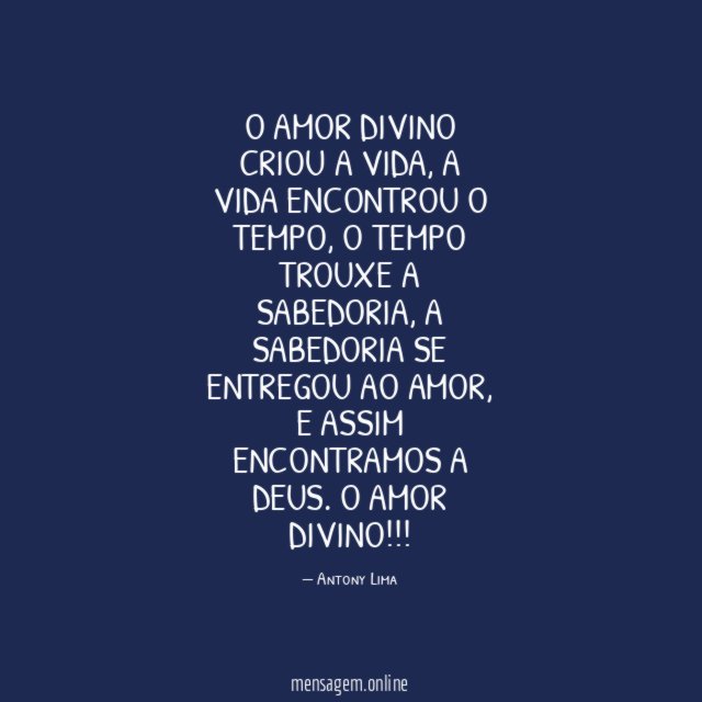 o amor divino criou a vida