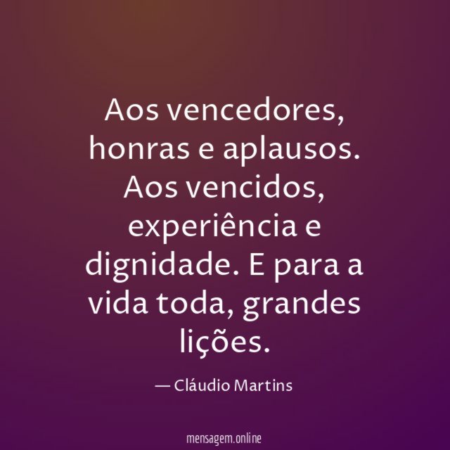Aos vencedores