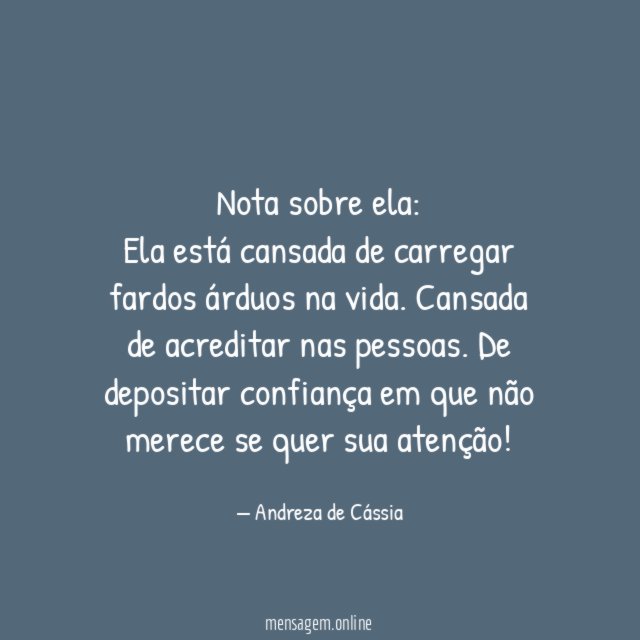 Nota sobre ela: