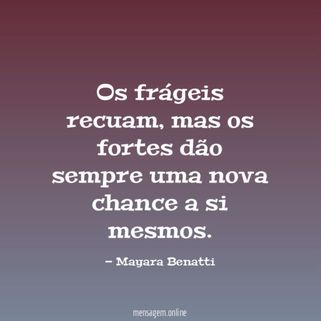 Os frágeis recuam
