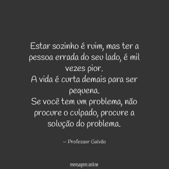 Estar sozinho é ruim