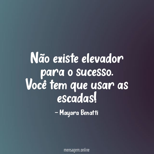Não existe elevador para o sucesso