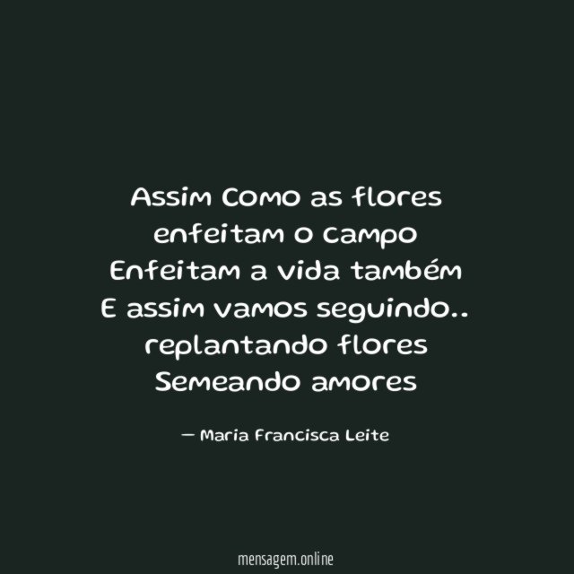 Assim Como as flores enfeitam o campo Enfeitam a